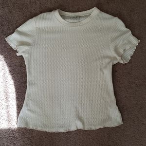 Paper Crane ivory thermal texture t shirt sz L